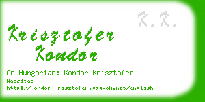 krisztofer kondor business card